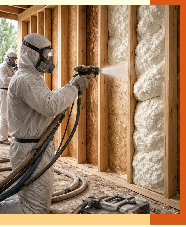 Утепление каркасного дома ППУ в Лянторе от 2866 руб./м2 — работа под ключ | ТепломастерЛнт