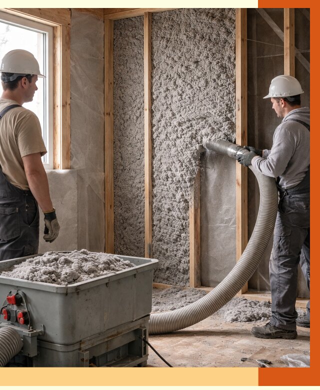 Утепление каркасного дома эковатой в Лянторе от 1843 руб. | ТепломастерЛнт