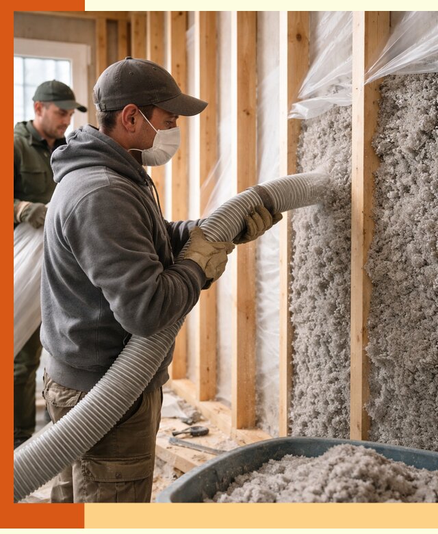 Утепление каркасного дома эковатой в Лянторе — качественно и надолго