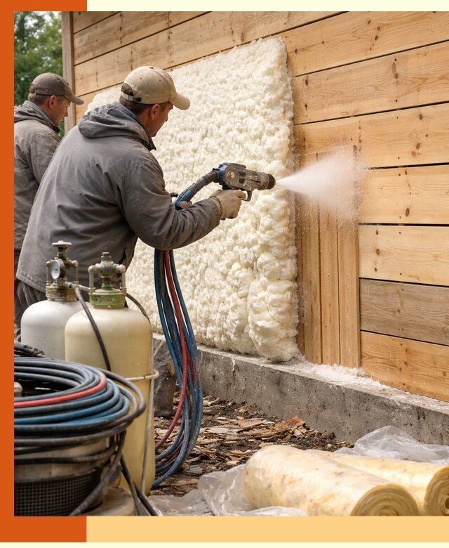 Утепление деревянного дома пенополиуретаном в Лянторе