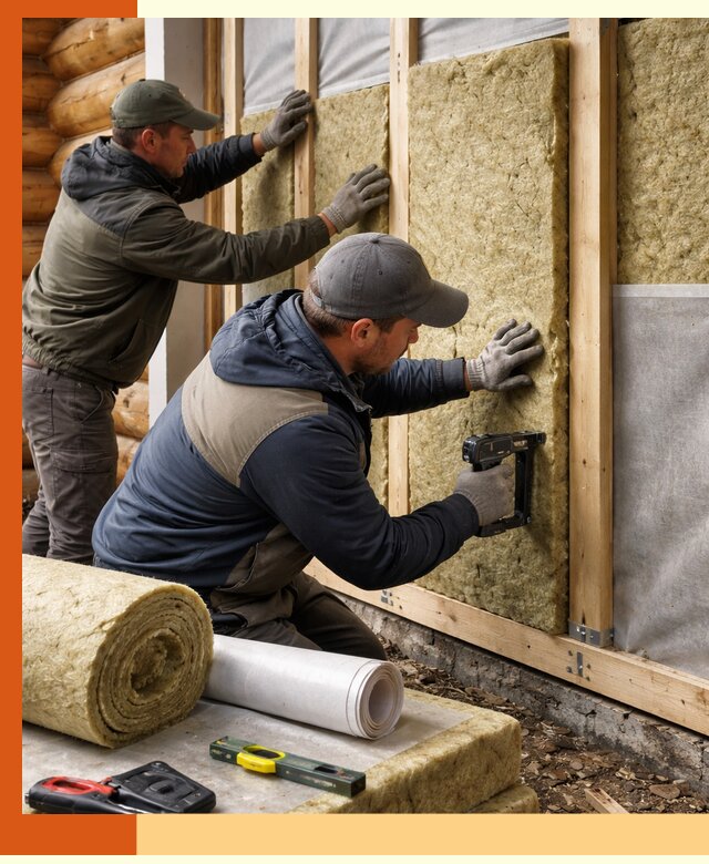 Утепление бревенчатого дома под ключ в Лянторе