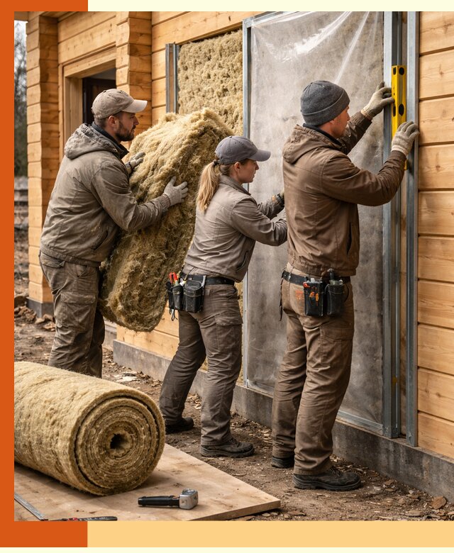 Утепление дома из двойного бруса в Лянторе качественно и надёжно