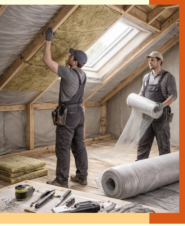 Утепление крыши изнутри мансарды в Лянторе от 4300 руб./м² | ТепломастерЛнт