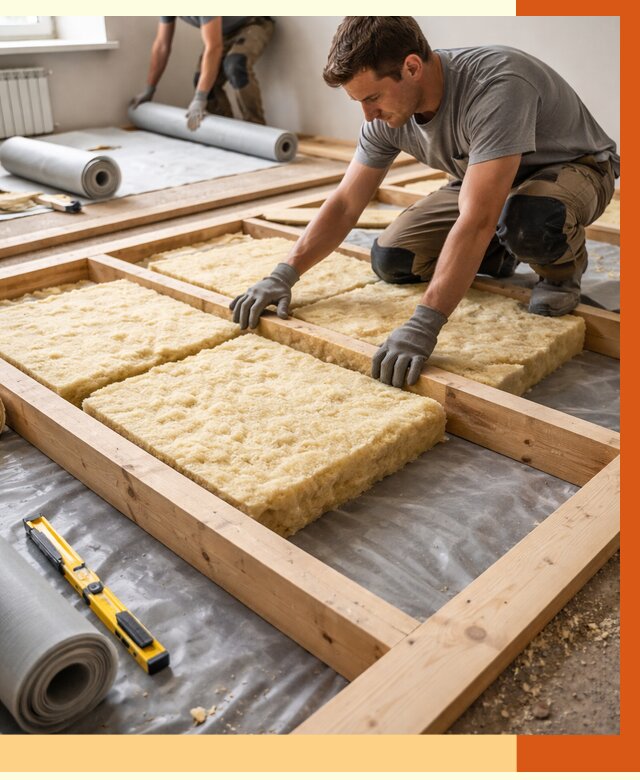 Утепление деревянного пола в Лянторе от 1536 руб./м2 под ключ | ТепломастерЛнт