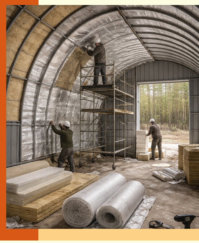 Утепление арочного ангара под ключ в Лянторе