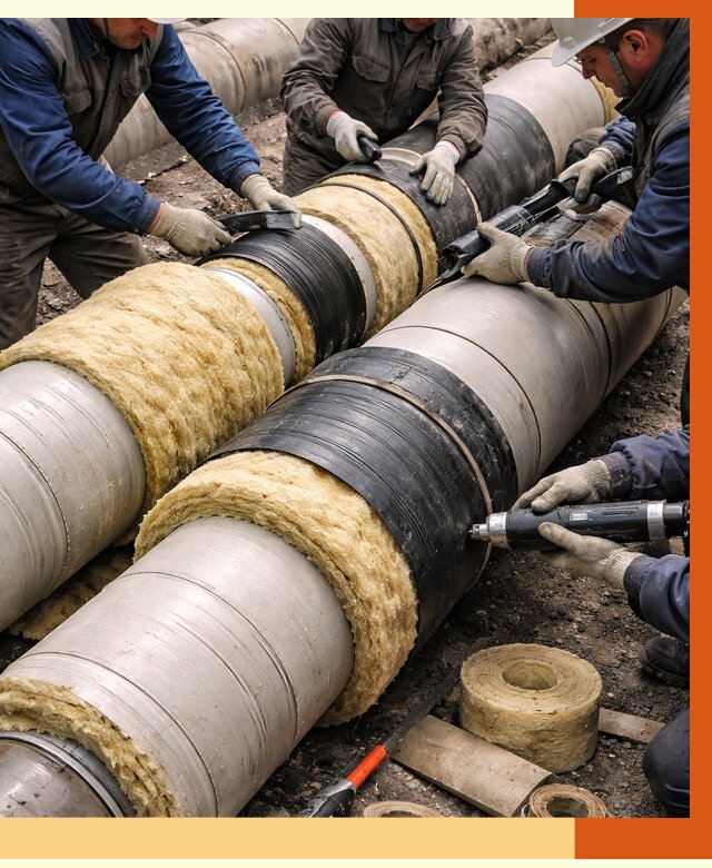 Утепление трубопровода в Лянторе под ключ от 1894 руб. — надежно и выгодно | ТепломастерЛнт