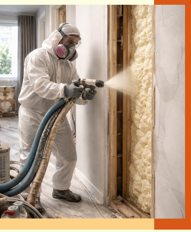 Межстеновое утепление ППУ в Лянторе от 2815 руб/м2 — межстенное утепление под ключ | ТепломастерЛнт