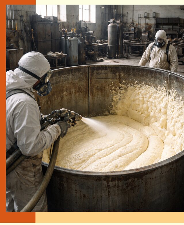 Заливка ппу в емкости с полной изоляцией и герметизацией в Лянторе