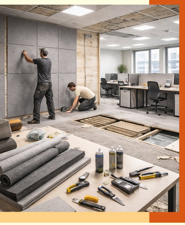 Профессиональная шумоизоляция офиса в Лянторе от 6910 руб. за м2 | ТепломастерЛнт