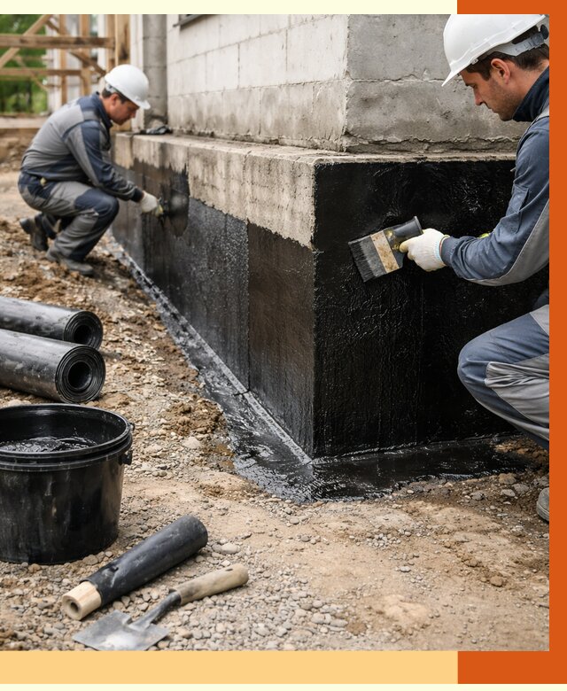 Гидроизоляция фундамента в Лянторе от 1280 руб. — профессионально, под ключ | ТепломастерЛнт