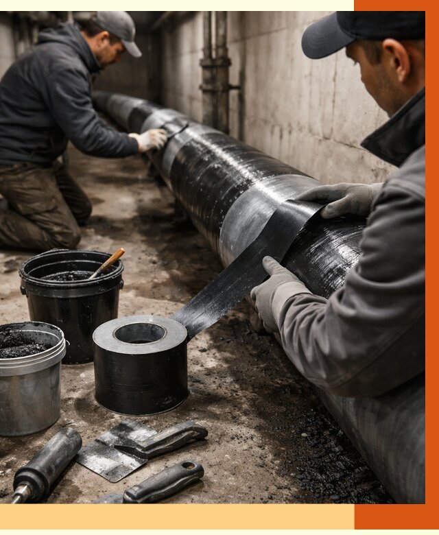 Гидроизоляция труб в Лянторе от 2559 руб. — профессиональная герметизация | ТепломастерЛнт