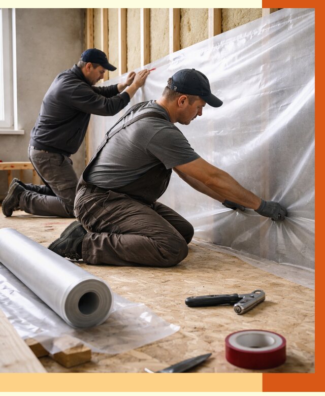 Монтаж пароизоляции в Лянторе от 2559 руб. — установка и укладка под ключ | ТепломастерЛнт