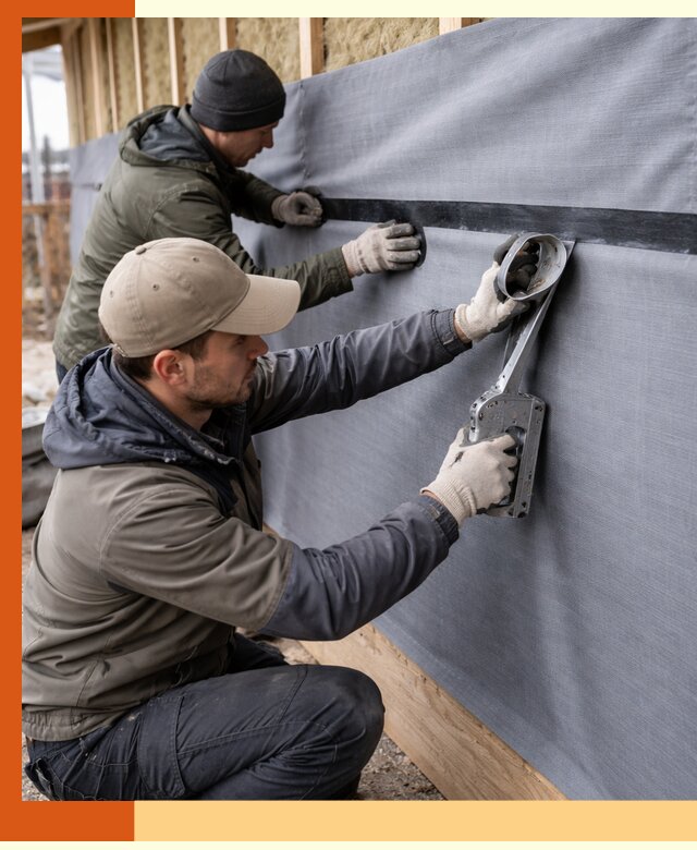 Монтаж ветроизоляции зданий и конструкций в Лянторе